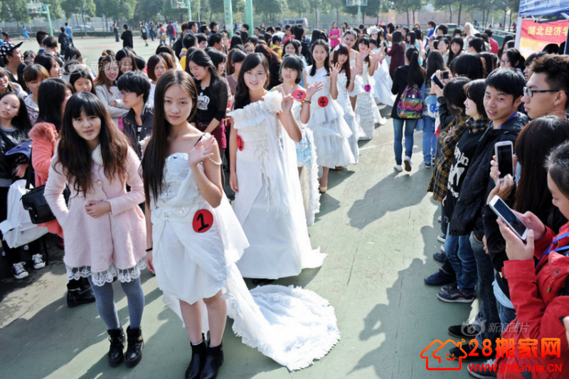 武汉大学生3米卫生纸造婚纱倡导低碳_搬家新闻_武汉28搬家网