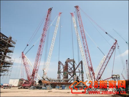 特雷克斯两产品联袂蓬莱巨涛导管架组件吊装_搬家新闻_武汉28搬家